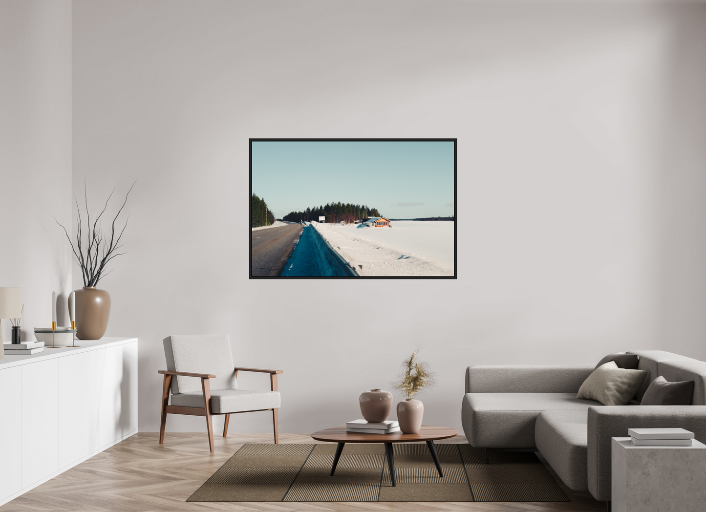 150 x 100 cm, Caisse Américaine Noir Mat Cap vers le nord 1