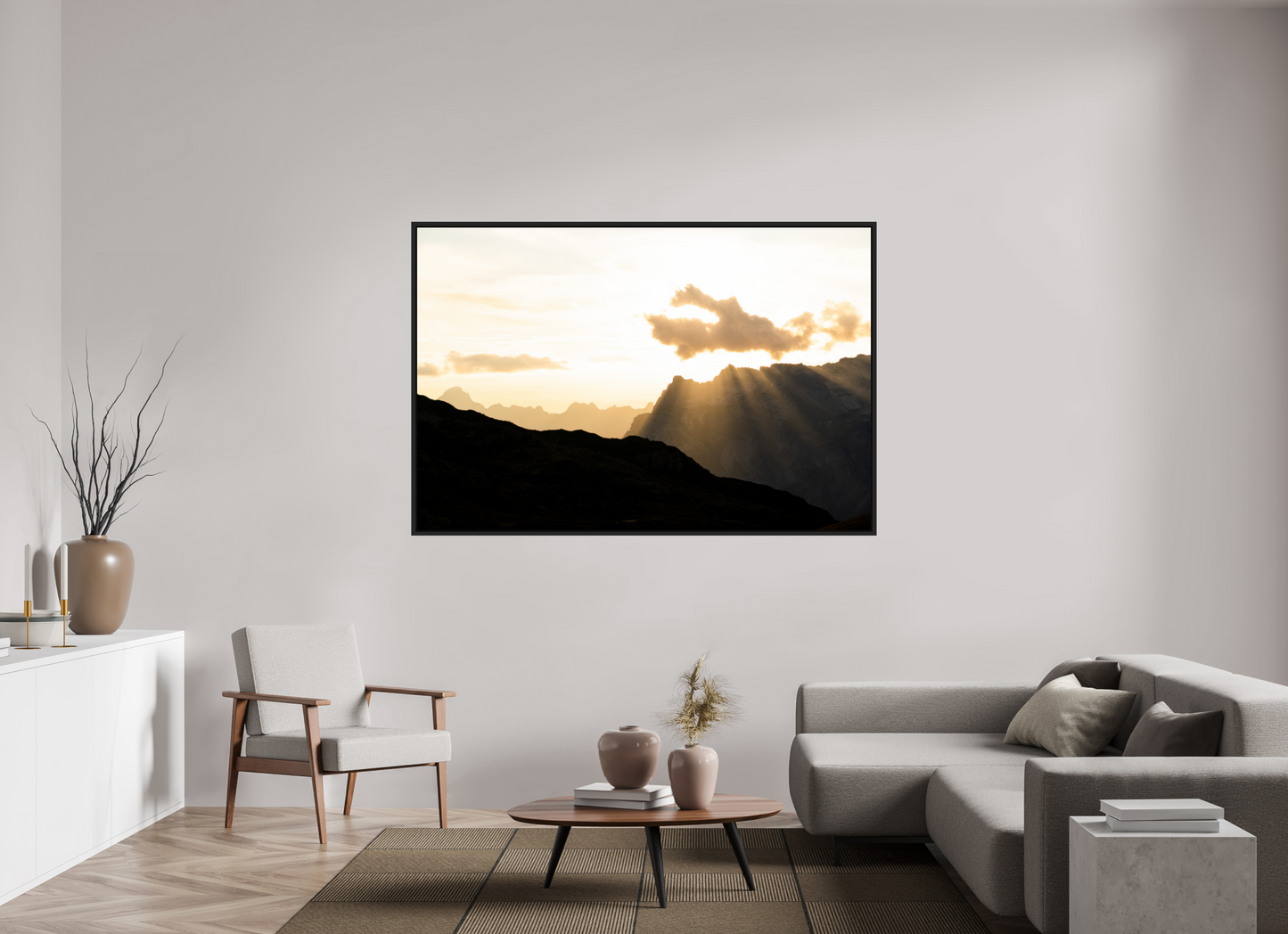 180 x 120 cm, Caisse Américaine Noir Mat L'aiguille de Platé I