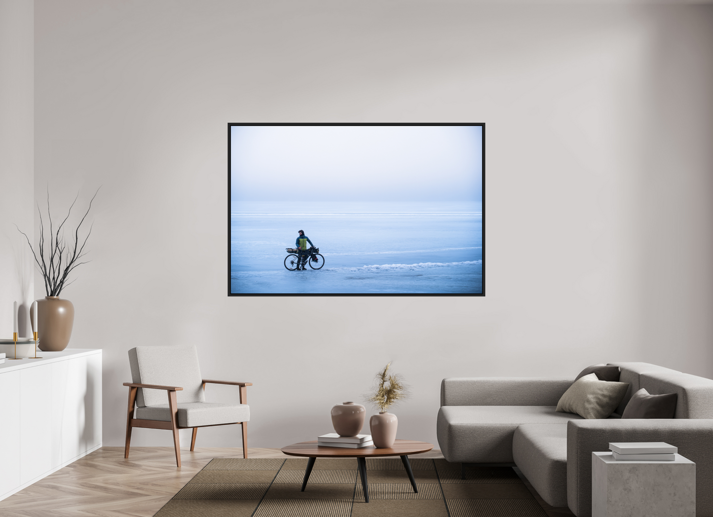 180 x 120 cm, Caisse Américaine Noir Mat Une page blanche