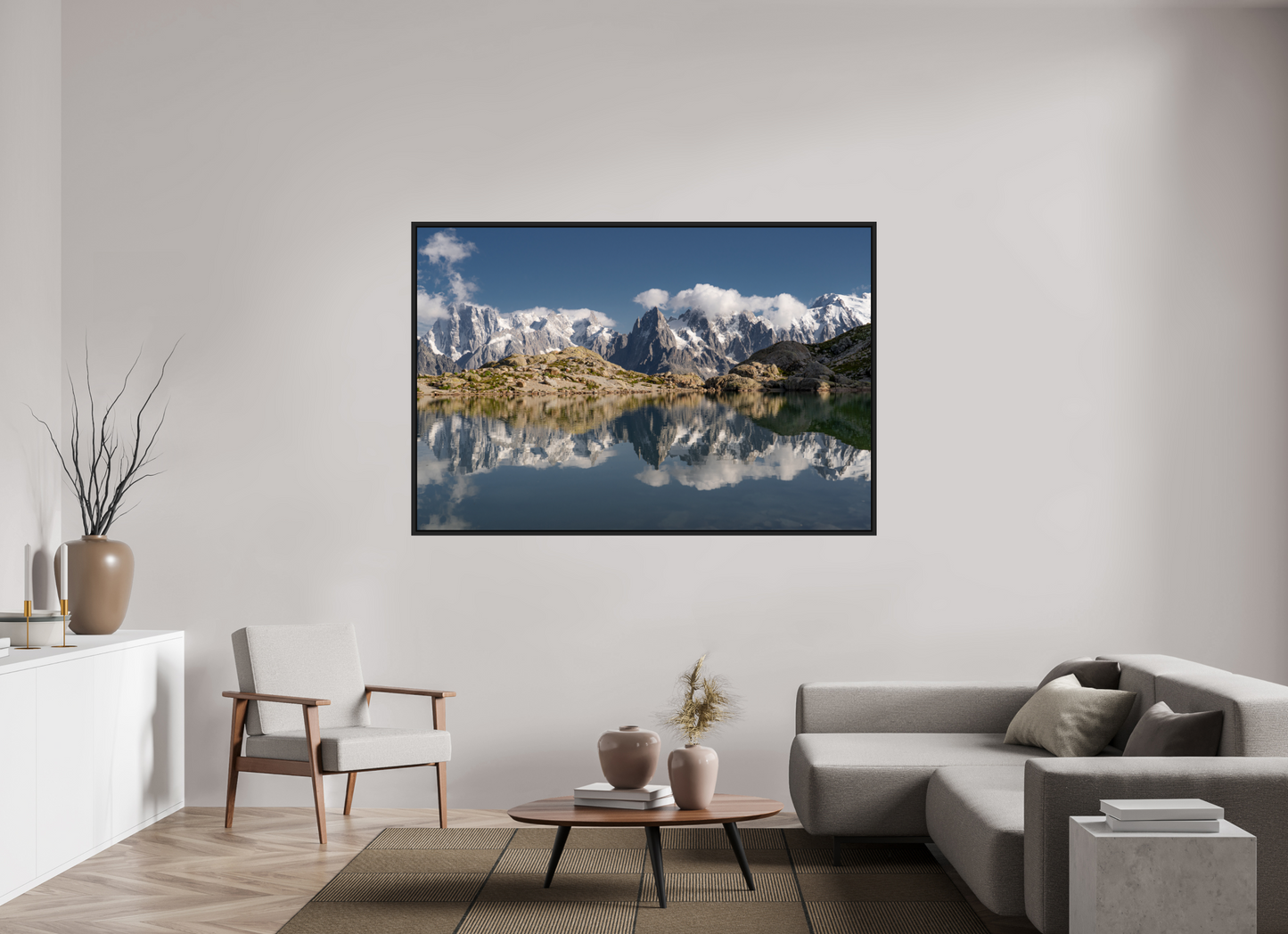 180 x 120 cm, Caisse Américaine Noir Mat Lac Blanc