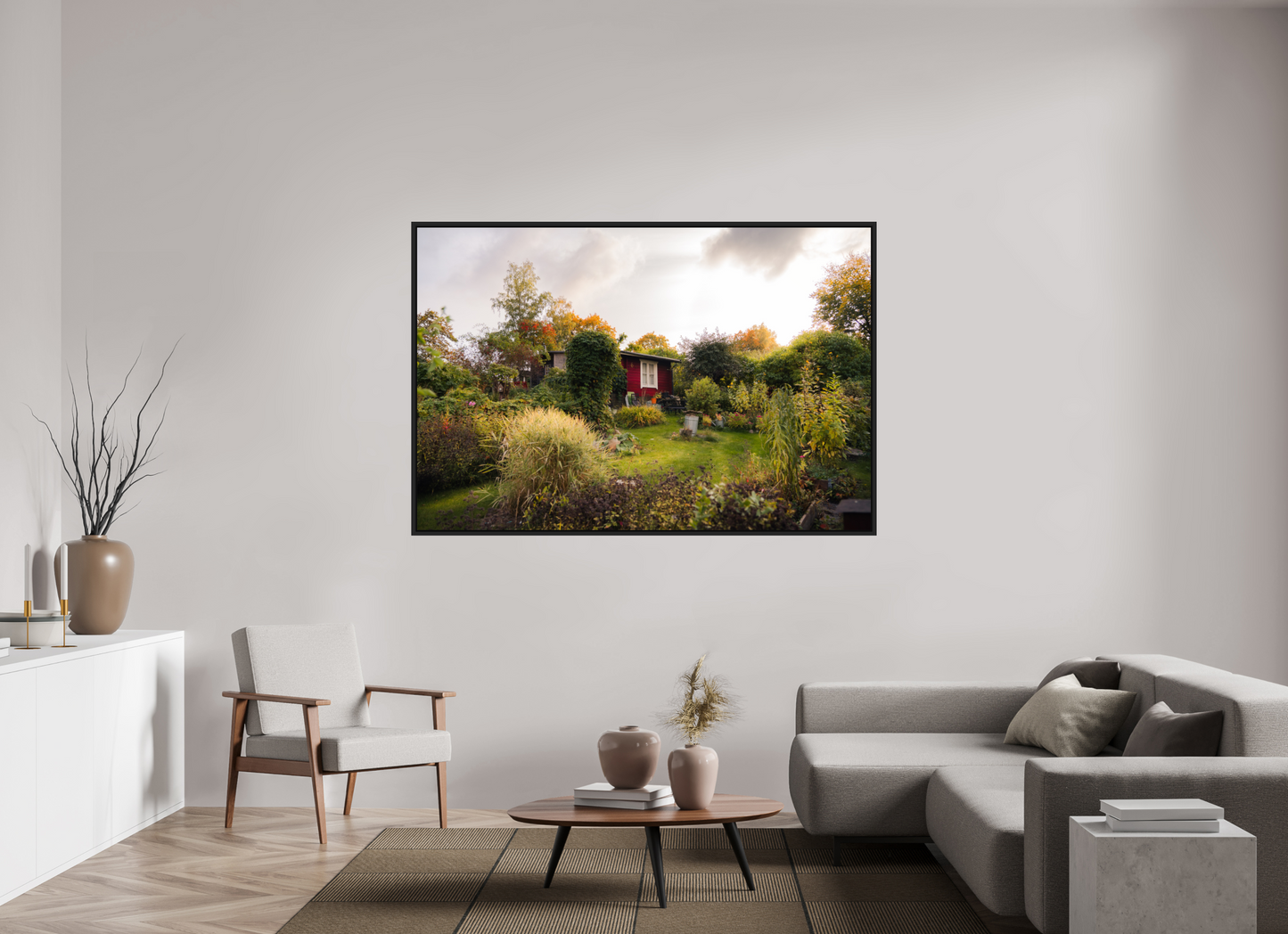 180 x 120 cm, Caisse Américaine Noir Mat Cinnamon Fall