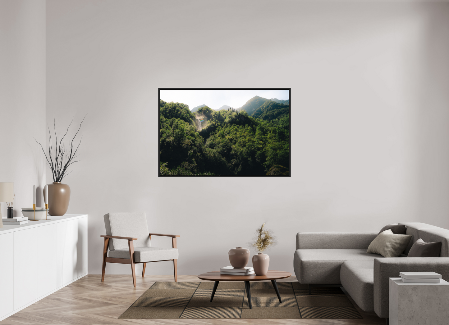 150 x 100 cm, Caisse Américaine Noir Mat Jungle des Alpes
