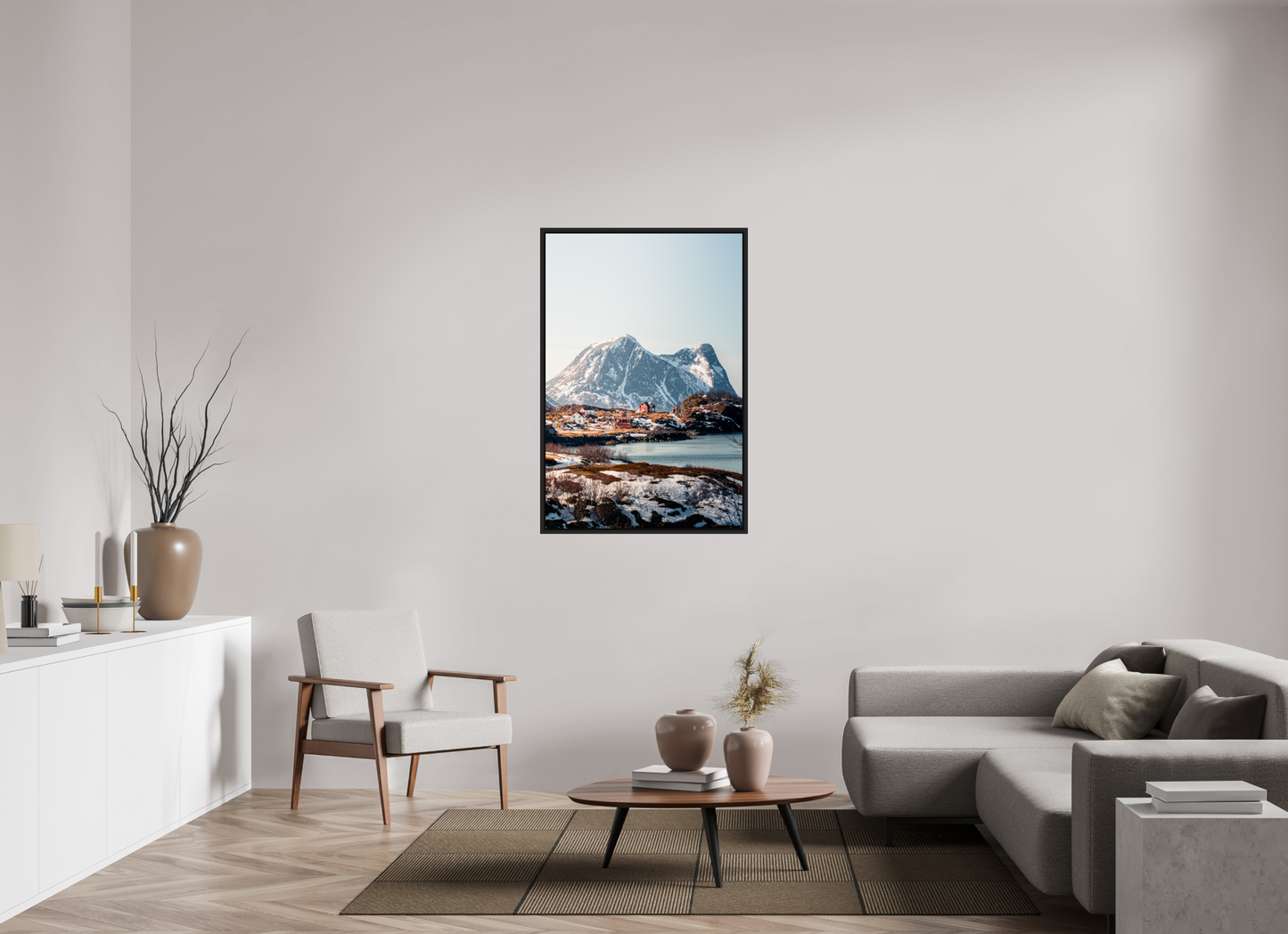 80 x 120 cm, Caisse Américaine Noir Mat Senja III