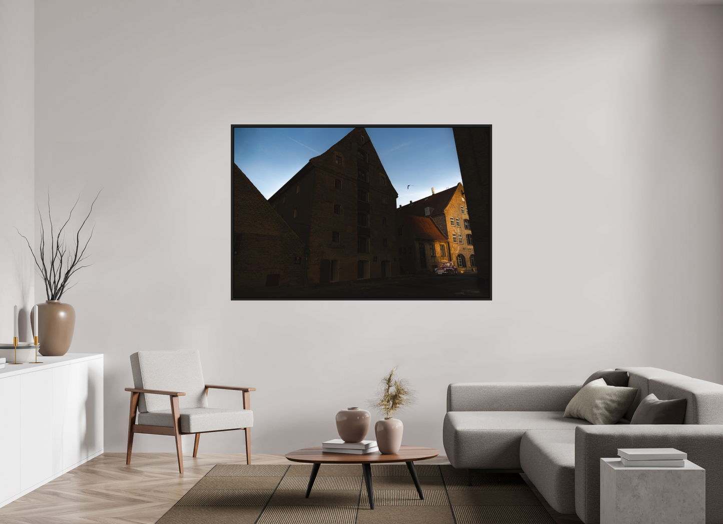 180 x 120 cm, Caisse Américaine Noir Mat Quartier des Ambassades