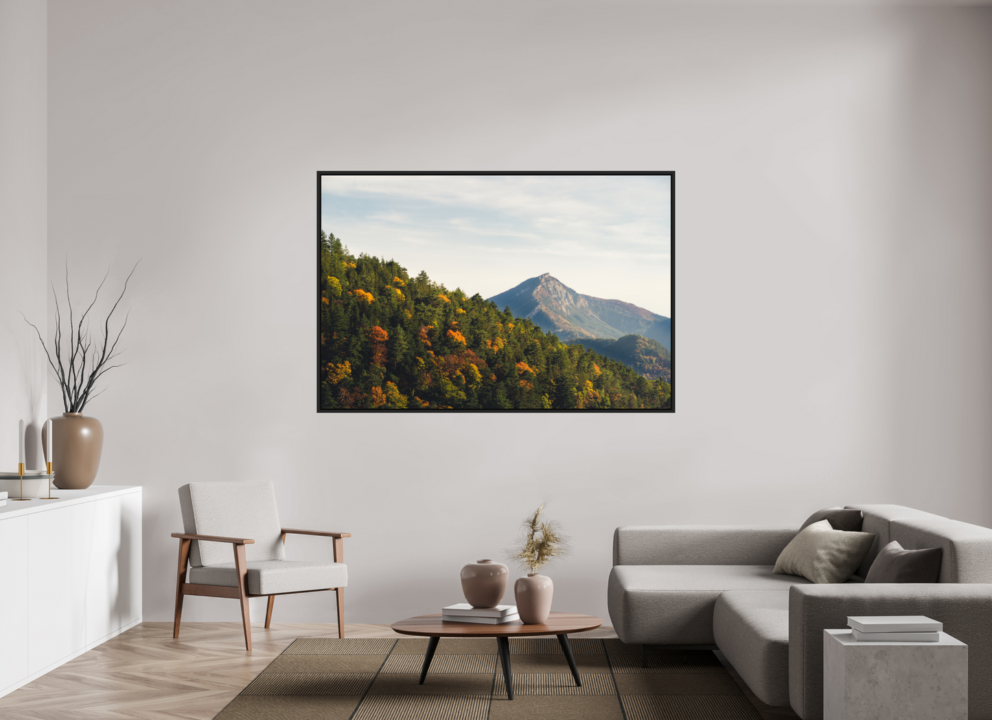 180 x 120 cm, Caisse Américaine Noir Mat Le Diois en Automne
