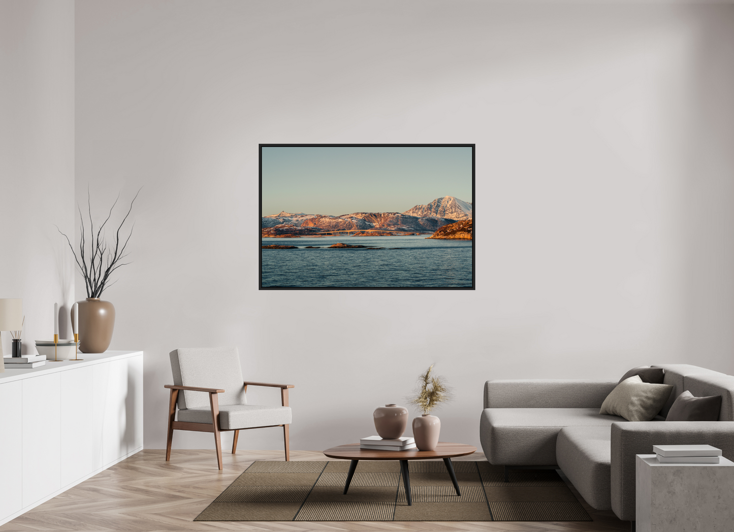 150 x 100 cm, Caisse Américaine Noir Mat Senja