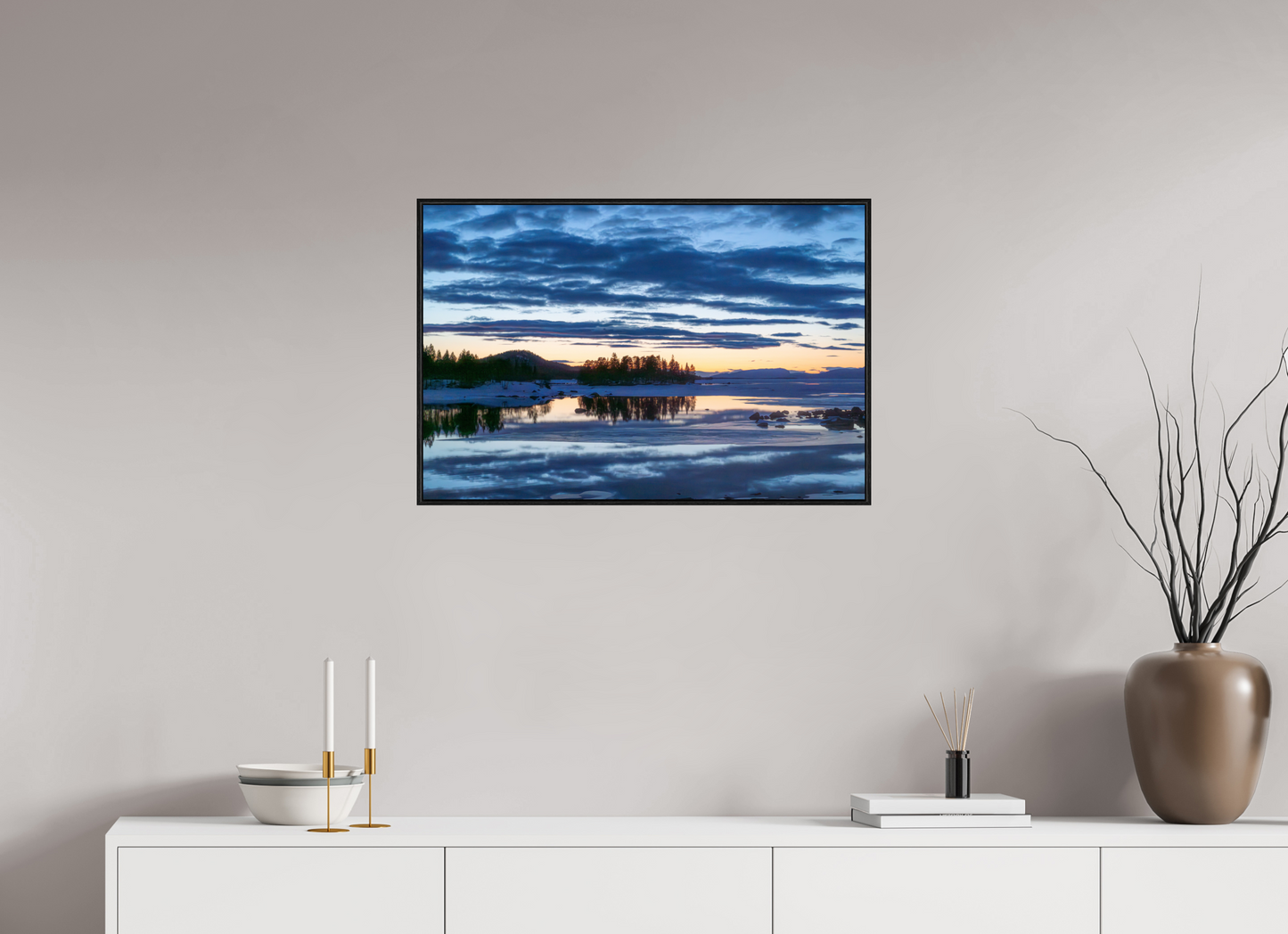 75 x 50 cm, Wooden Frame Black Oak Acrylic Glass Peinture Suédoise