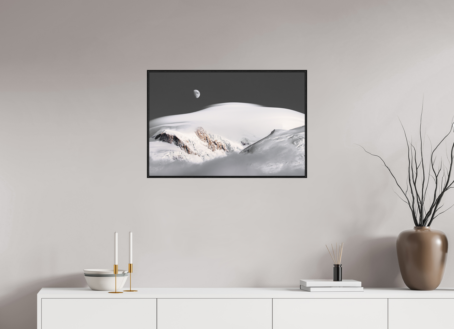 75 x 50 cm, Wooden Frame Black Oak Acrylic Glass Lever de Lune