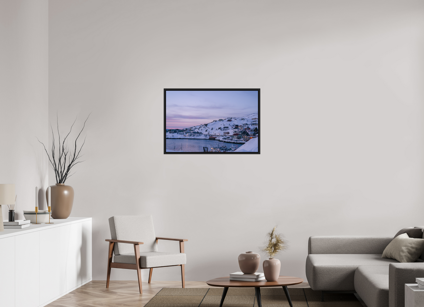 90 x 60 cm, Caisse Américaine Noir Mat Village au bout du monde