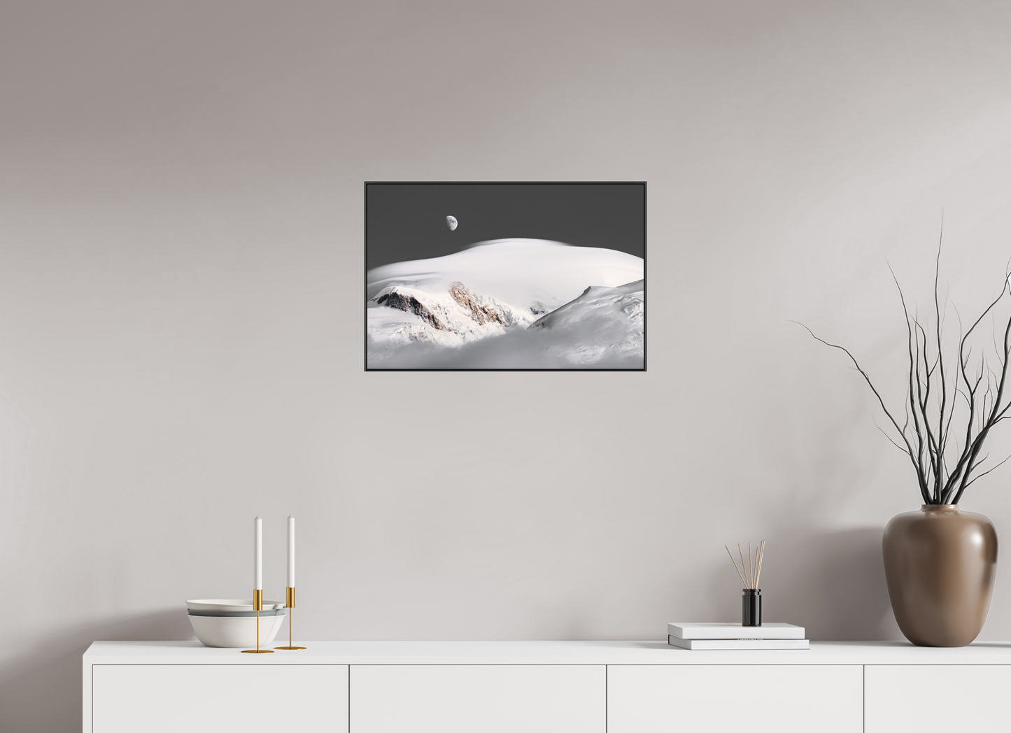 60 x 40 cm, Frame Aluminum Black Acrylic Glass Lever de Lune