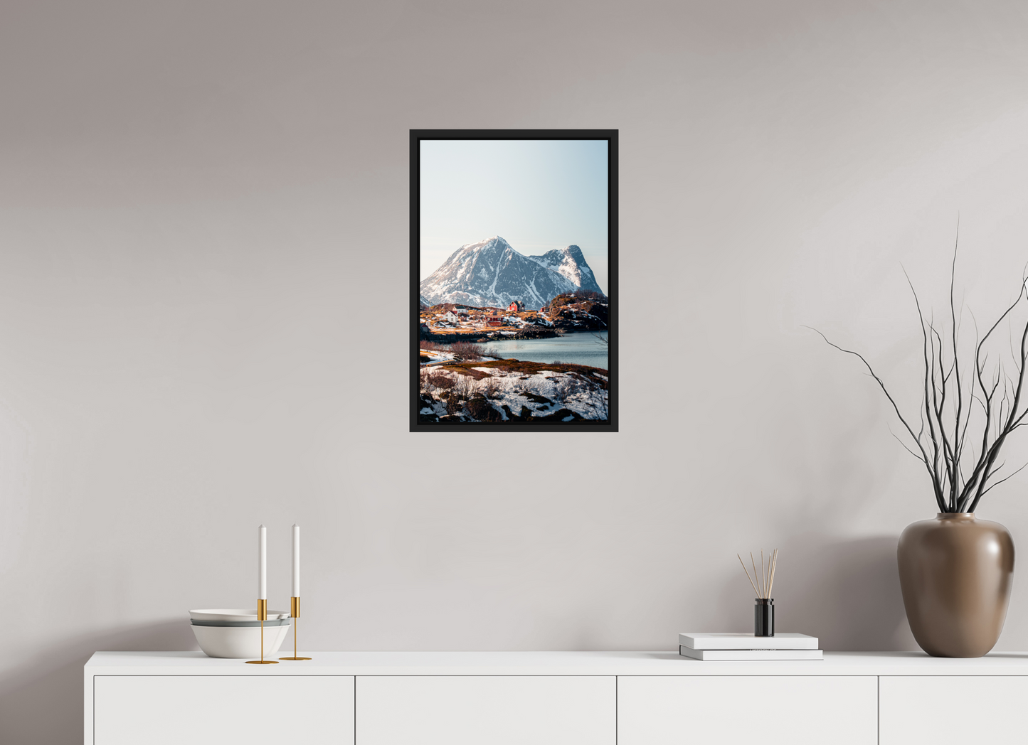 40 x 60 cm, Caisse Américaine Noir Mat Senja III