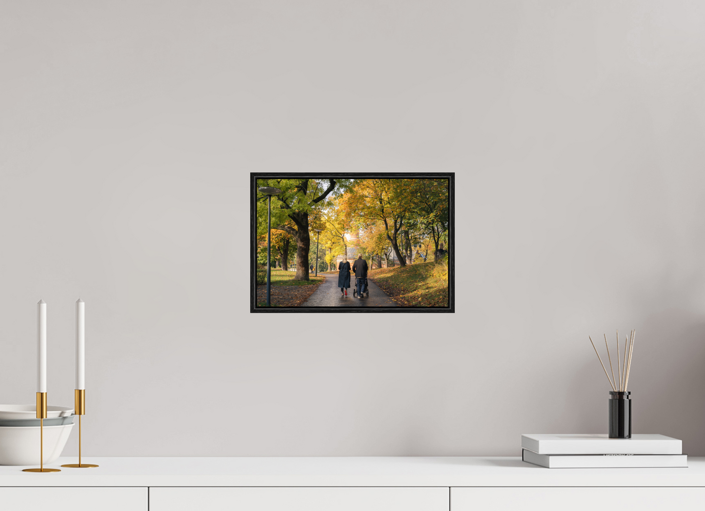 30 x 20 cm, Wooden Frame Black Oak Acrylic Glass Stockholm couple