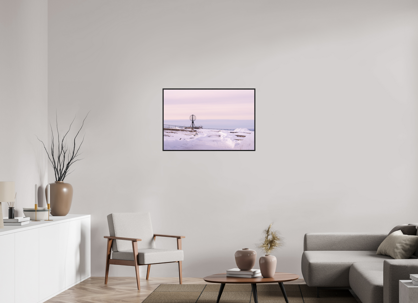 90 x 60 cm, Wooden Frame Black Oak Acrylic Glass Nordkapp