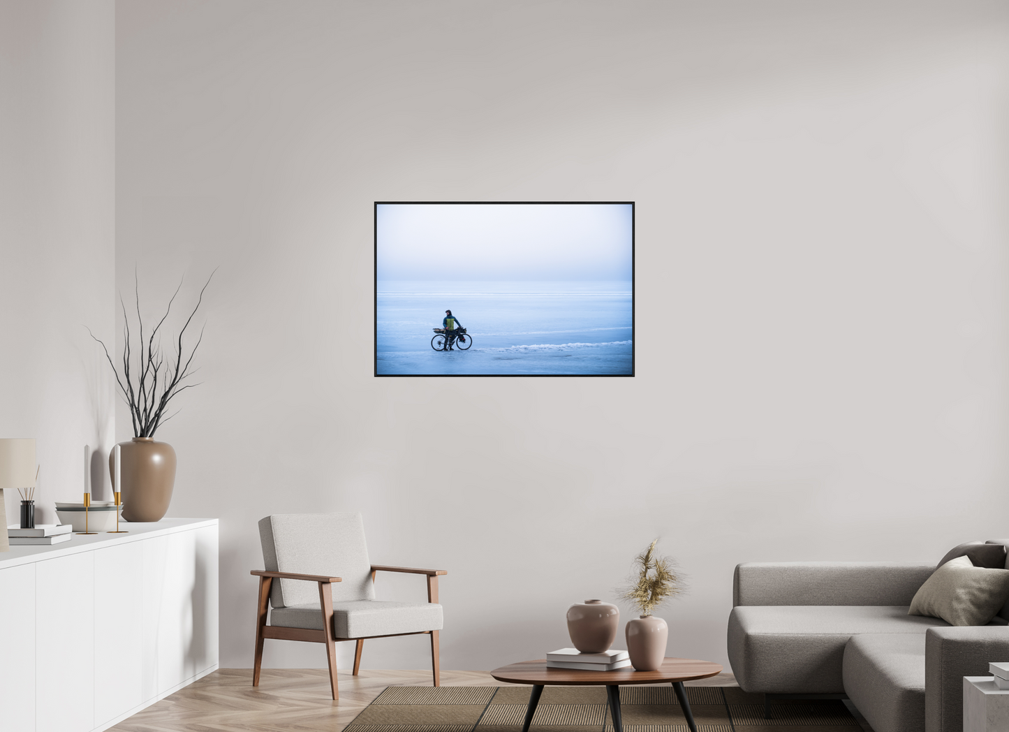 105 x 70 cm, Wooden Frame Black Oak Acrylic Glass Une page blanche