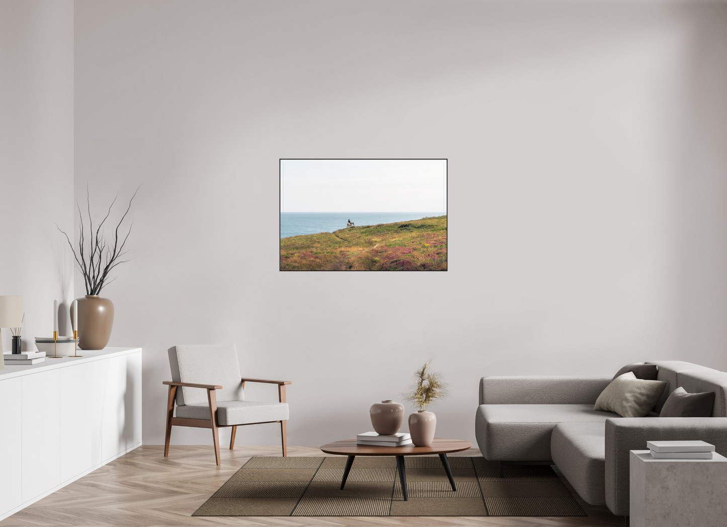 120 x 80 cm, Frame Aluminum Black Acrylic Glass Peinture de Bretagne