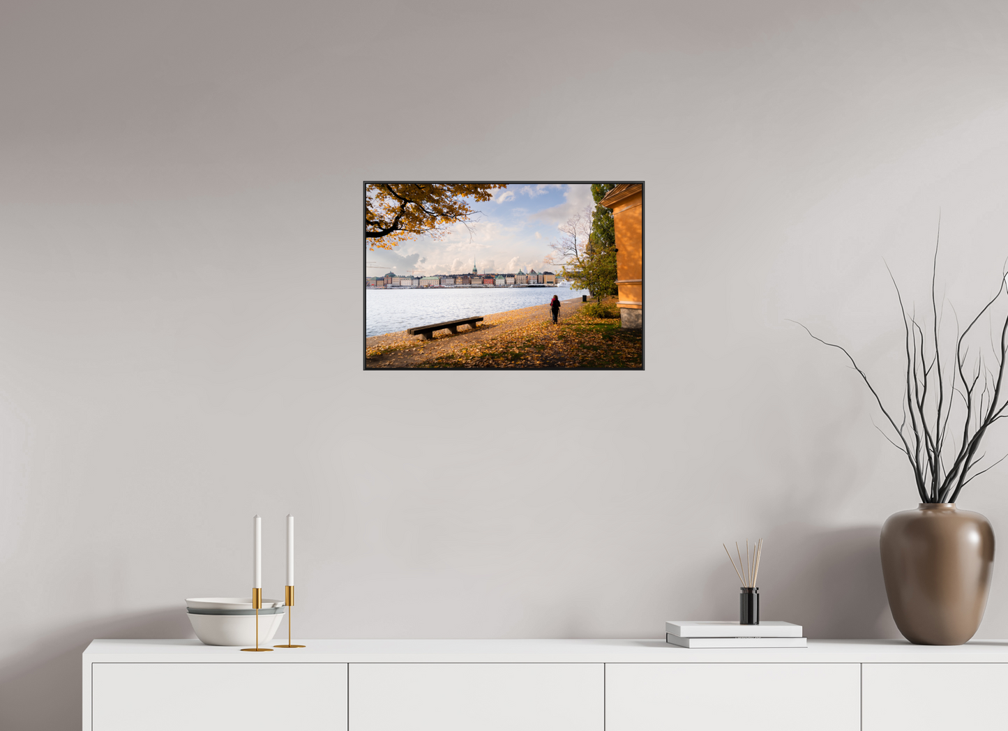 60 x 40 cm, Frame Aluminum Black Acrylic Glass Stockholm Islands