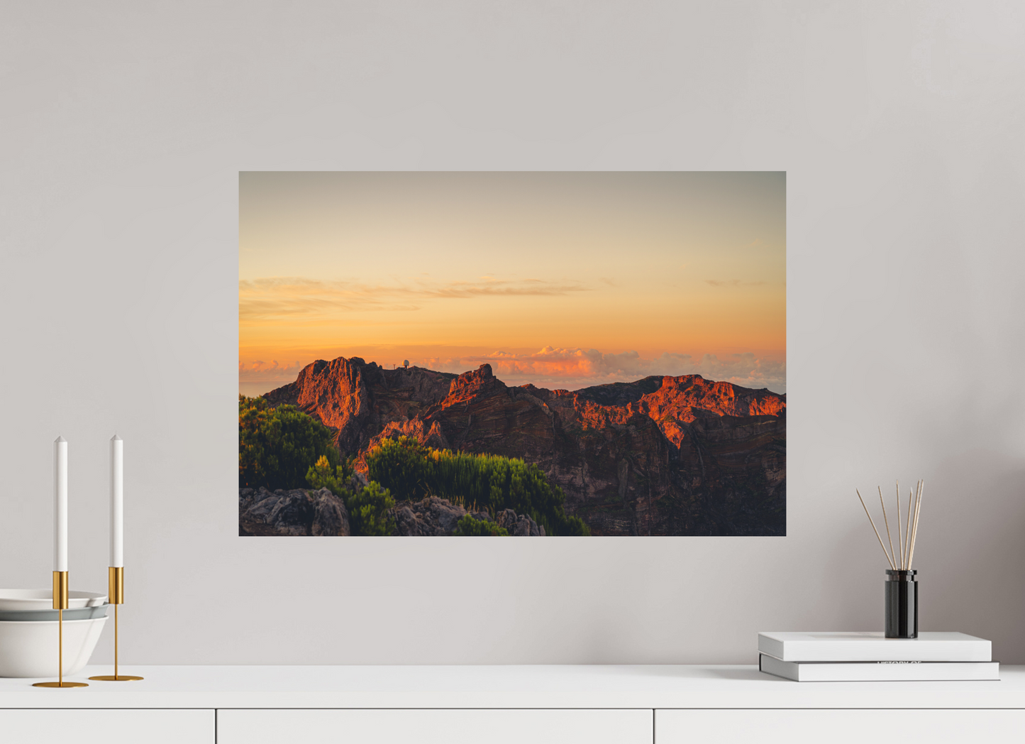 60 x 40 cm, Direct Printing On Aluminum Dibond Pico do Arieiro at sunrise