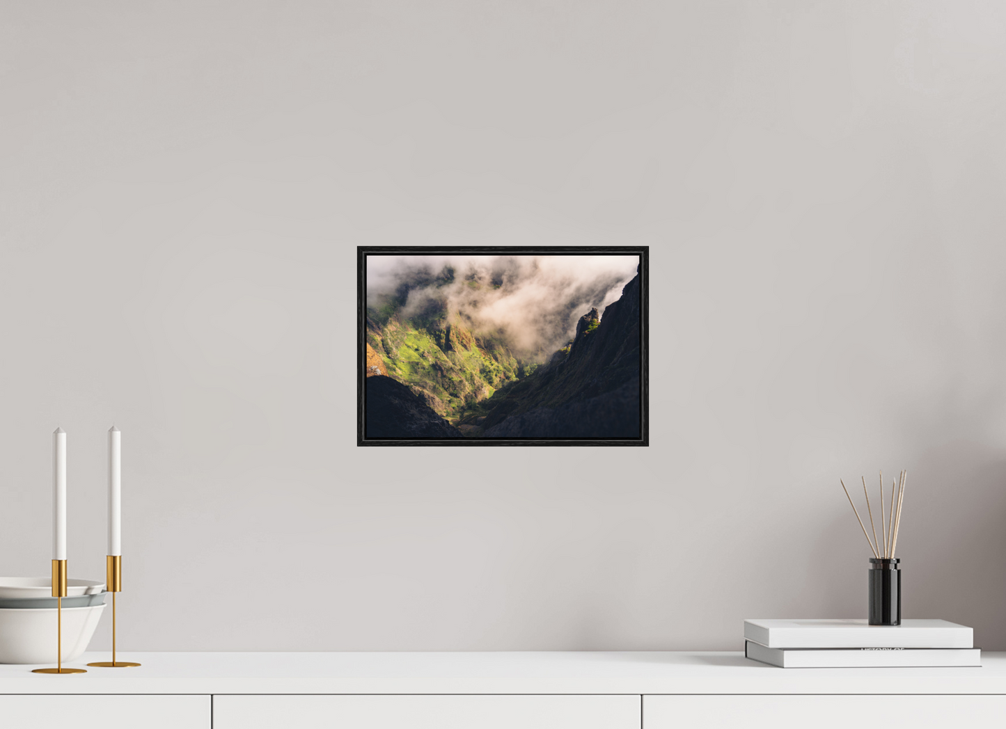 30 x 20 cm, Wooden Frame Black Oak Acrylic Glass Passo entre Ruivo e Arieiro