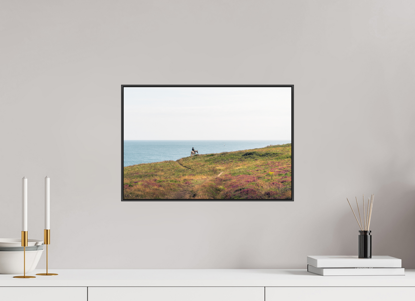 45 x 30 cm, Frame Aluminum Black Acrylic Glass Peinture de Bretagne