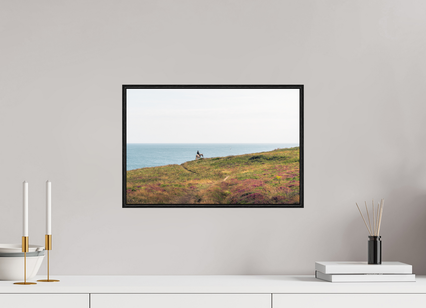 45 x 30 cm, Wooden Frame Black Oak Acrylic Glass Peinture de Bretagne