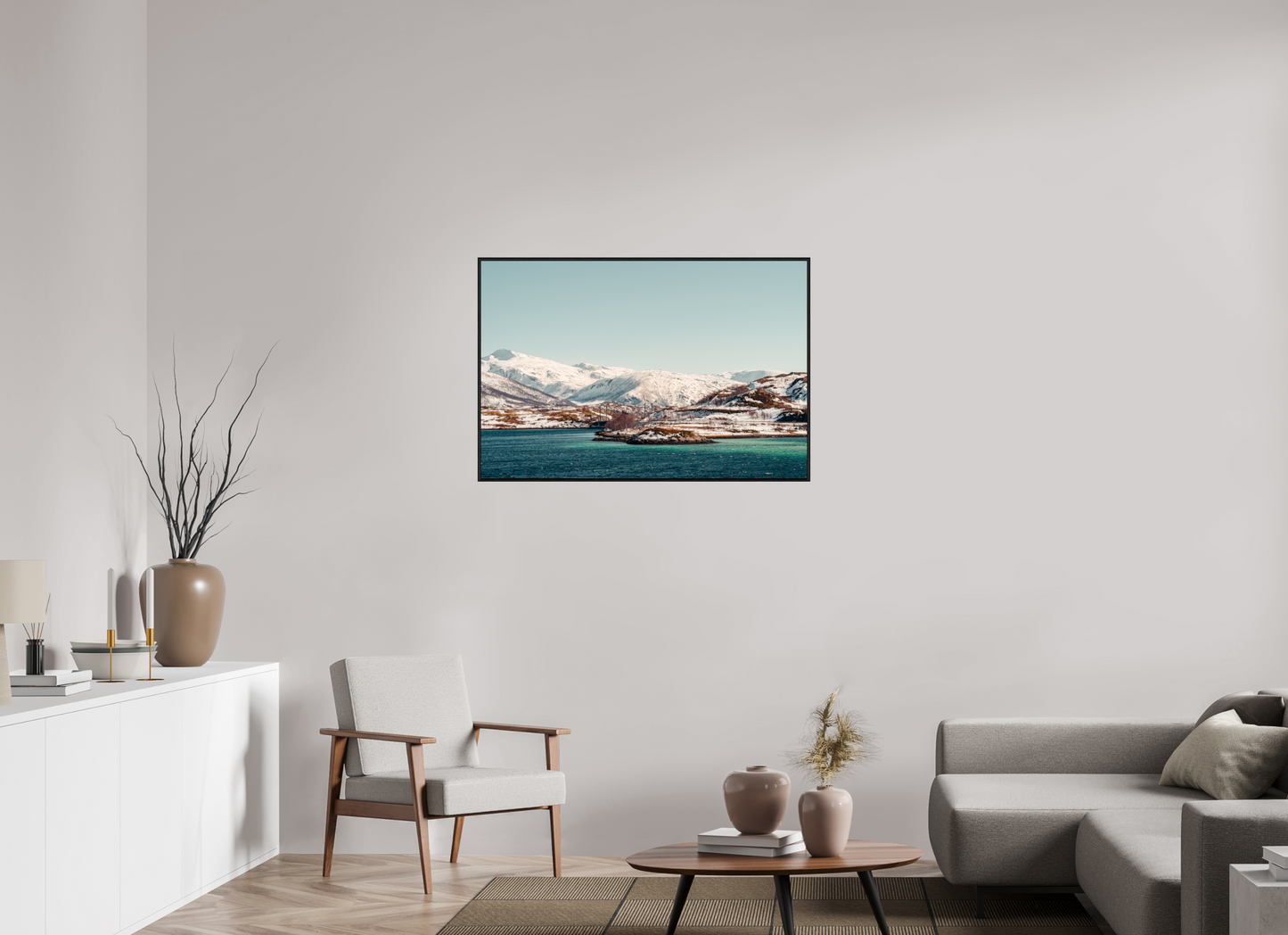 105 x 70 cm, Wooden Frame Black Oak Acrylic Glass Senja II