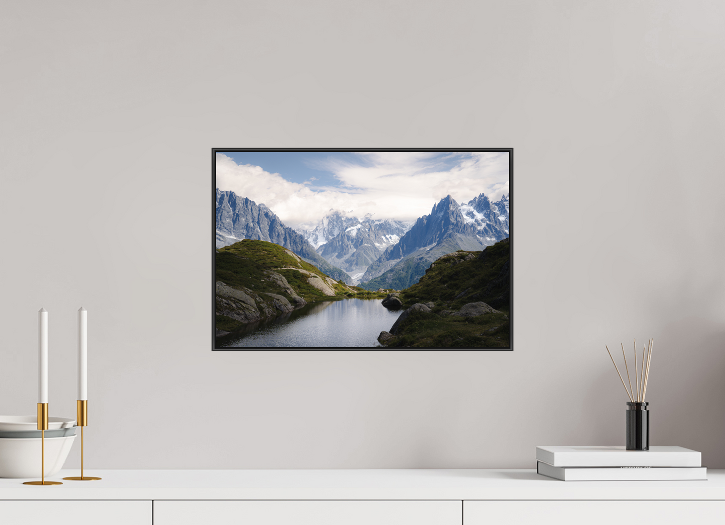 45 x 30 cm, Frame Aluminum Black Acrylic Glass Mer de Glace