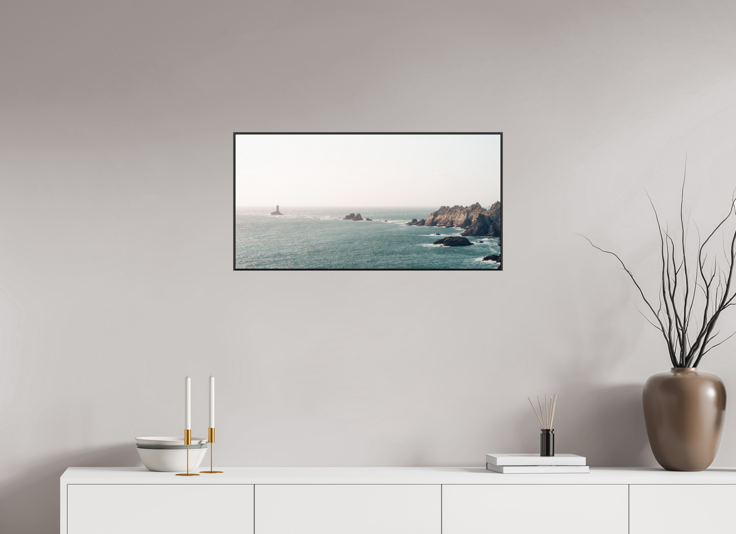 79 x 40 cm, Frame Aluminum Black Acrylic Glass La Pointe du Raz
