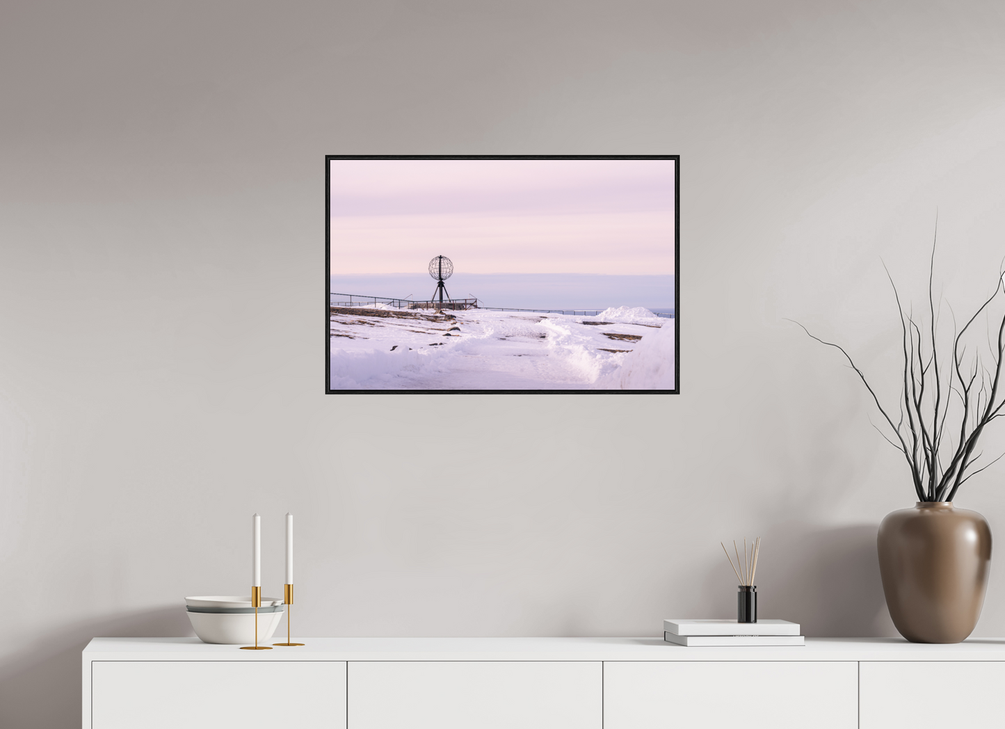 75 x 50 cm, Wooden Frame Black Oak Acrylic Glass Nordkapp