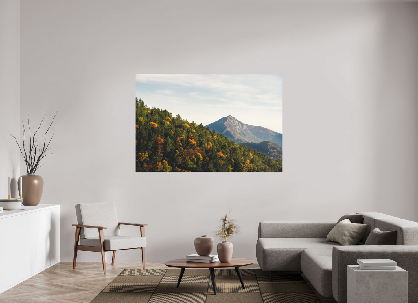 180 x 120 cm, Direct Printing On Aluminum Dibond Le Diois en Automne