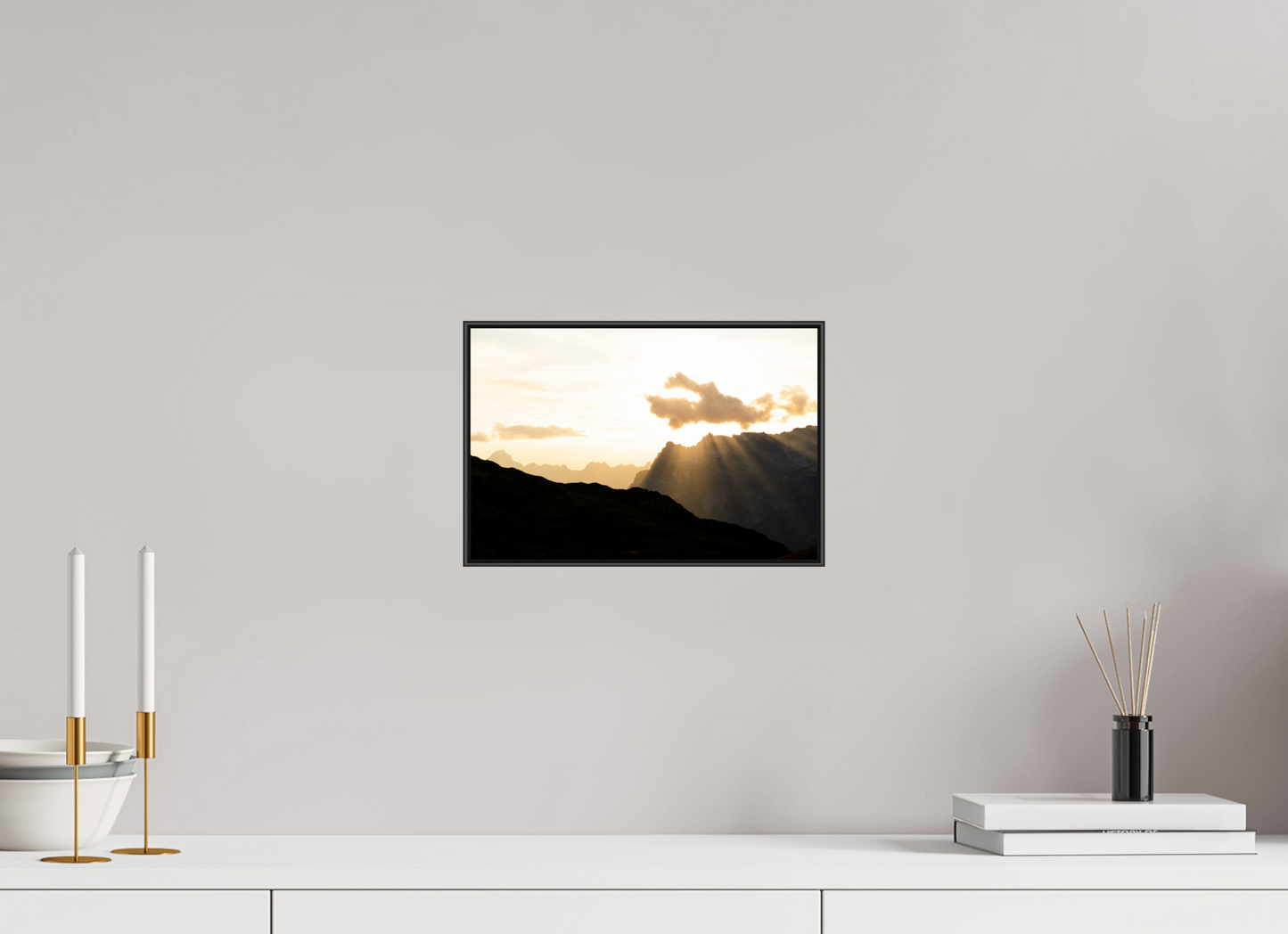 30 x 20 cm, Frame Aluminum Black Acrylic Glass L'aiguille de Platé I