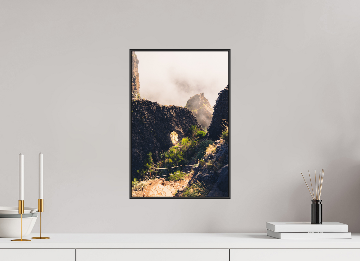 30 x 45 cm, Frame Aluminum Black Acrylic Glass Vereda do Pico Ruivo