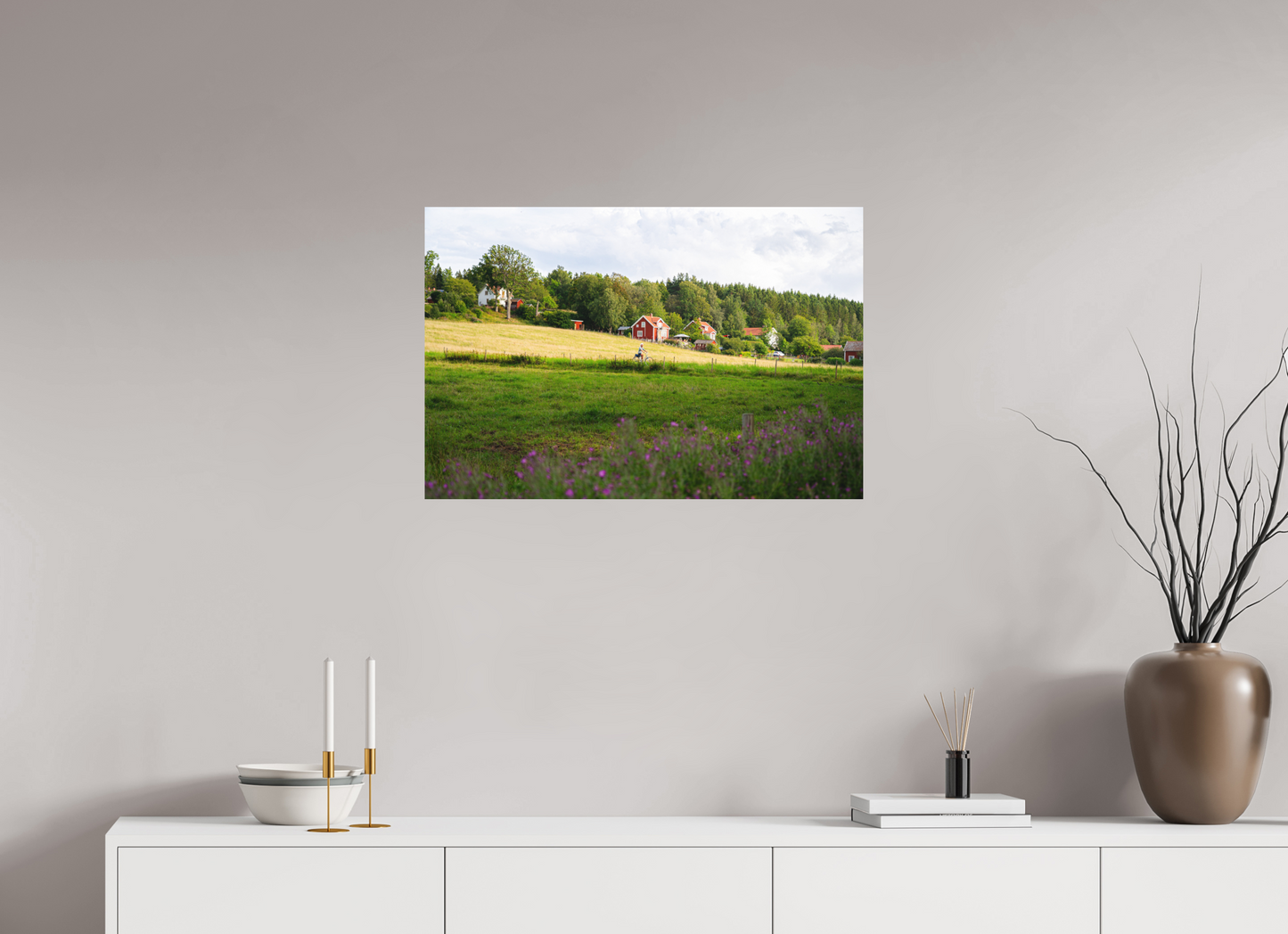 75 x 50 cm, Direct Printing On Aluminum Dibond La vie à la campagne