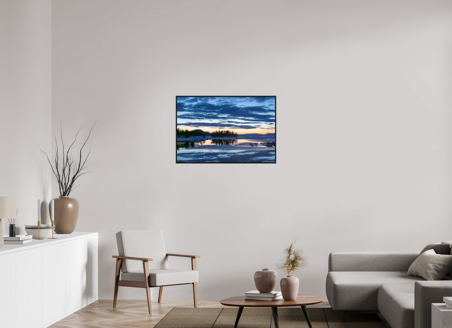 90 x 60 cm, Wooden Frame Black Oak Acrylic Glass Peinture Suédoise