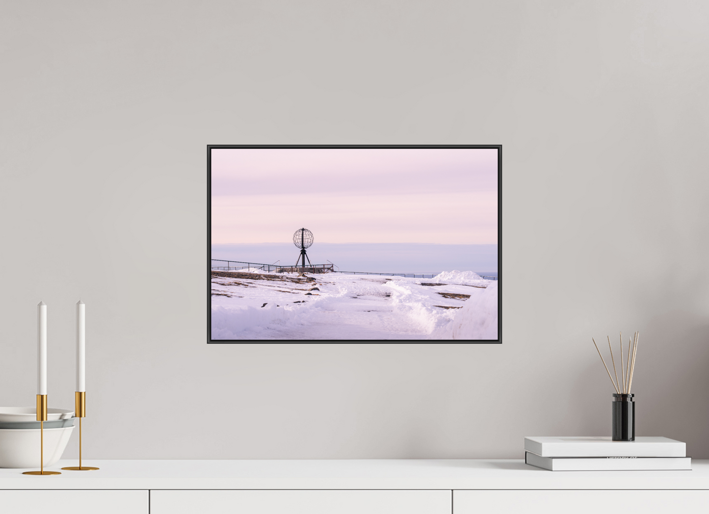 45 x 30 cm, Frame Aluminum Black Acrylic Glass Nordkapp
