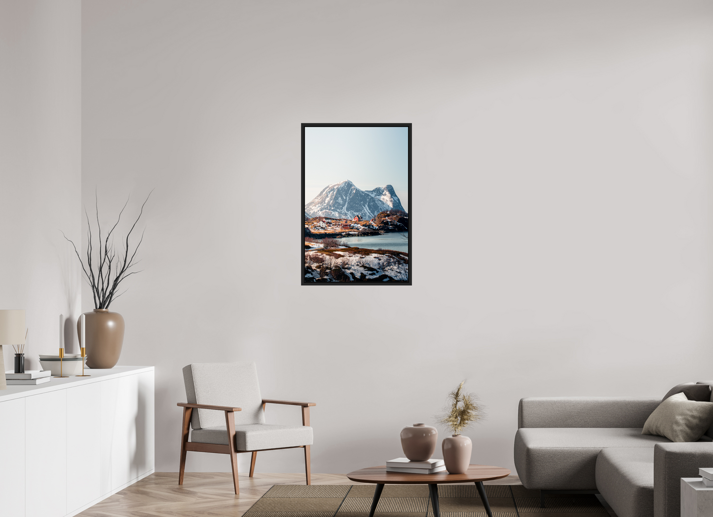 60 x 90 cm, Caisse Américaine Noir Mat Senja III