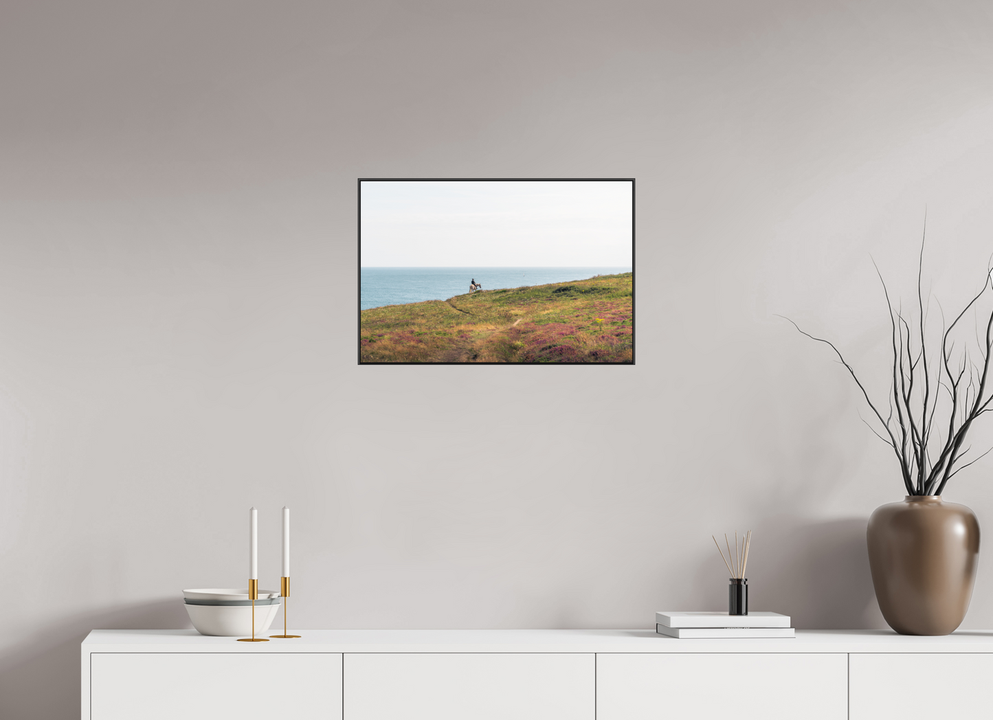 60 x 40 cm, Frame Aluminum Black Acrylic Glass Peinture de Bretagne