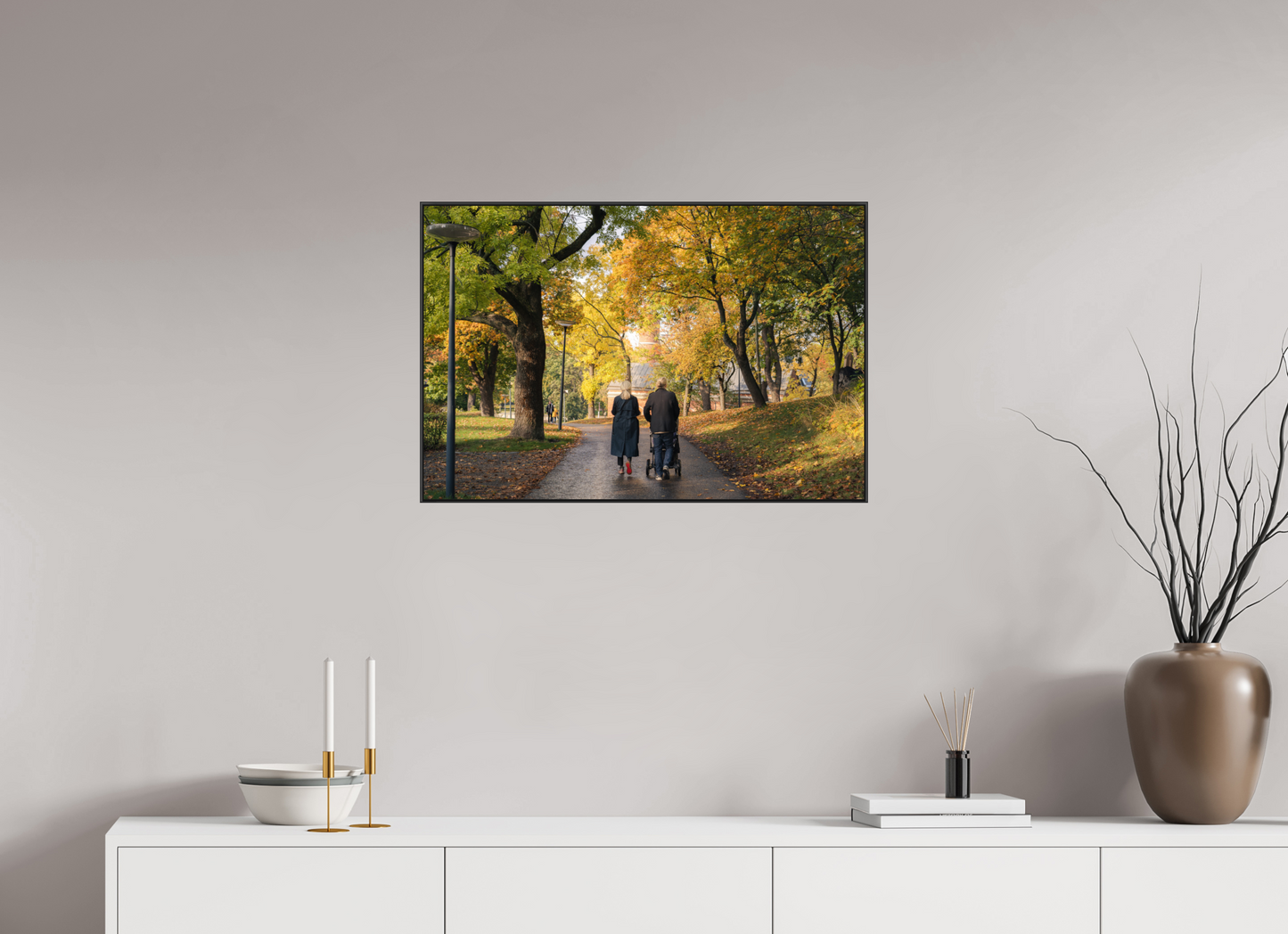 75 x 50 cm, Frame Aluminum Black Acrylic Glass Stockholm couple