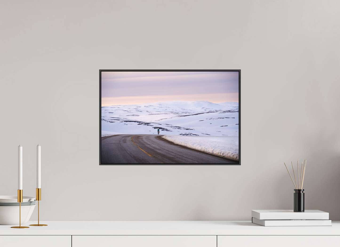 45 x 30 cm, Frame Aluminum Black Acrylic Glass Sur le chemin du retour 2
