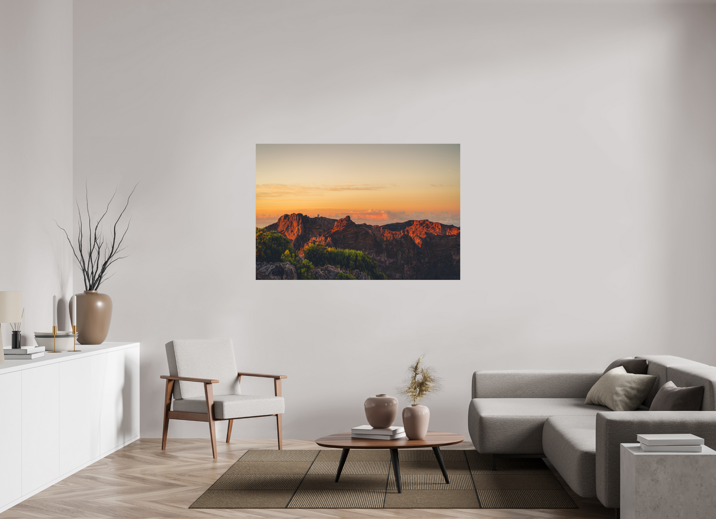 150 x 100 cm, Direct Printing On Aluminum Dibond Pico do Arieiro at sunrise