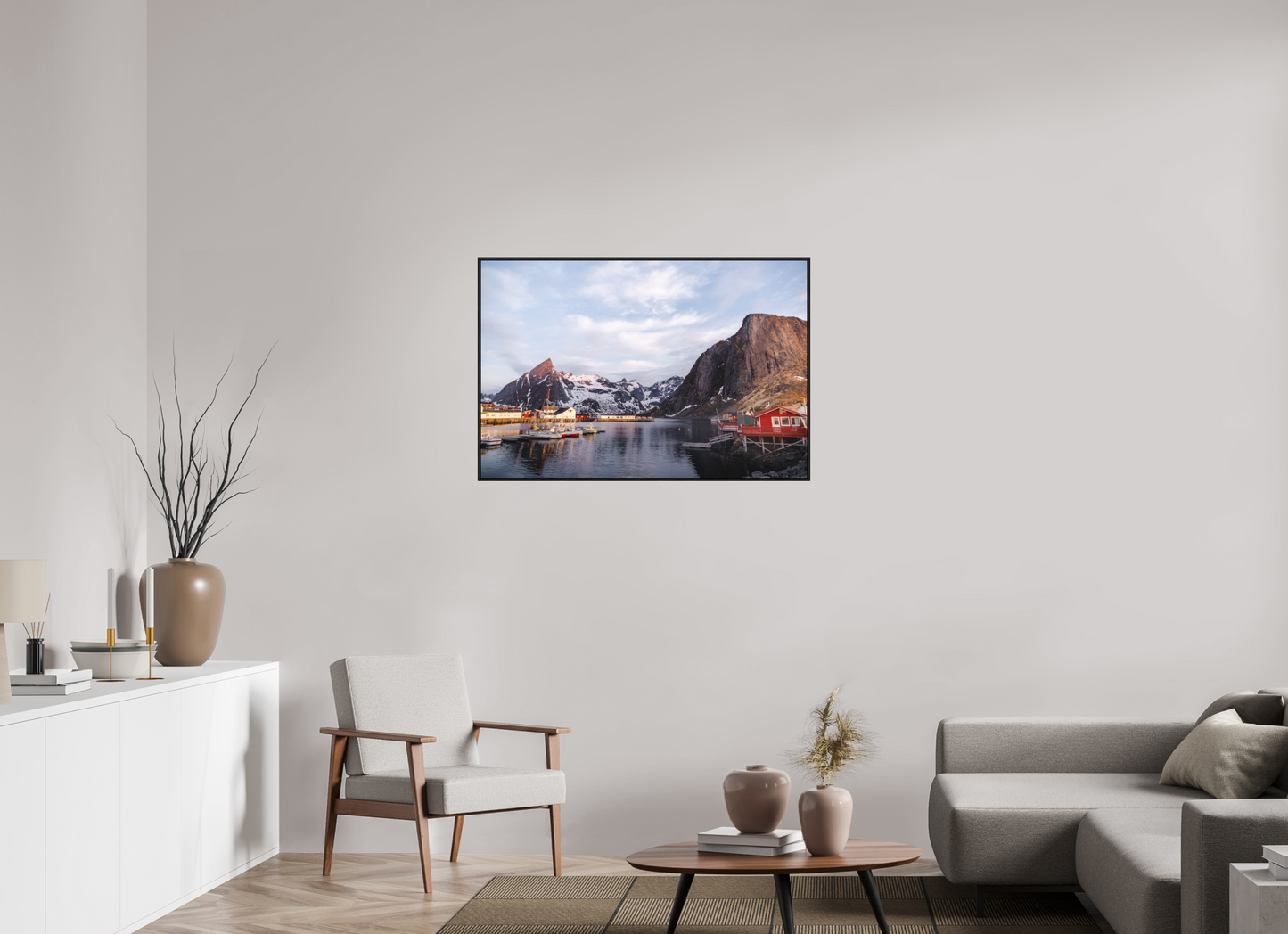 105 x 70 cm, Wooden Frame Black Oak Acrylic Glass Reine I
