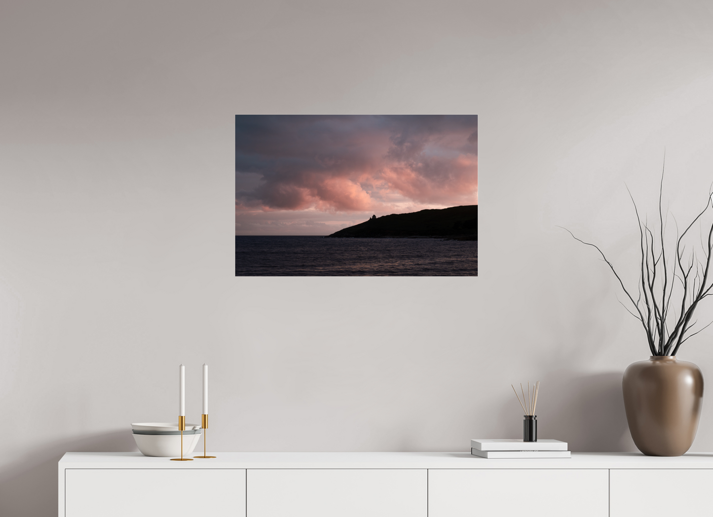 75 x 50 cm, Photo Print Under Acrylic Glass Primelin au crépuscule
