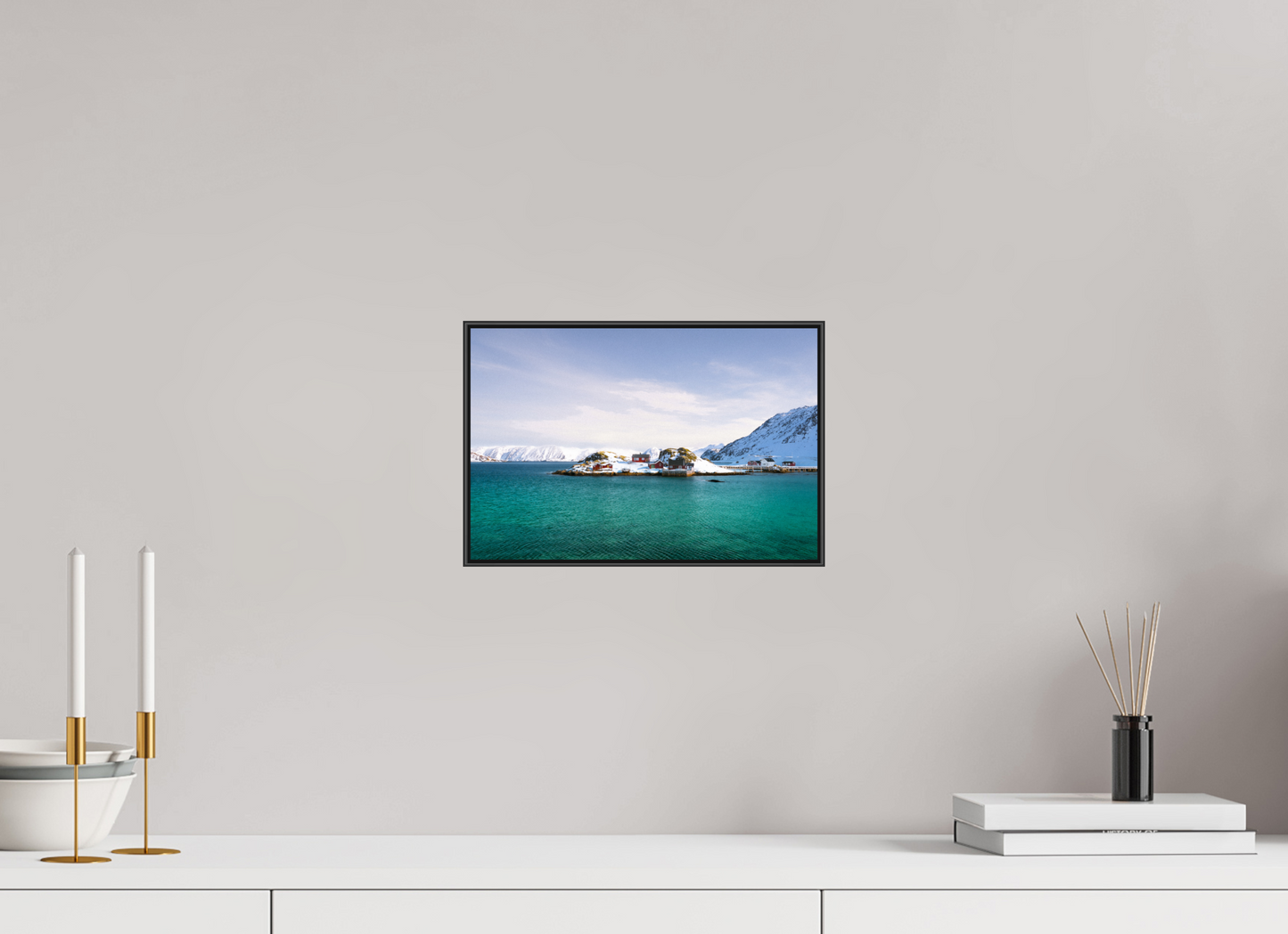 30 x 20 cm, Frame Aluminum Black Acrylic Glass Le bout du monde