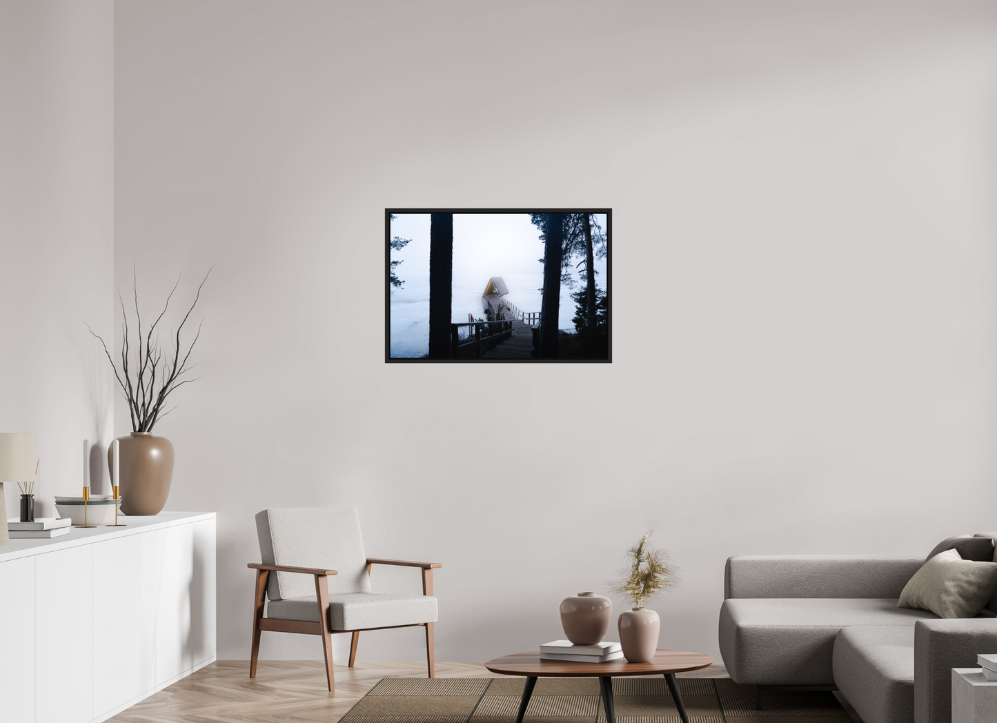 90 x 60 cm, Caisse Américaine Noir Mat Refuge d'hiver