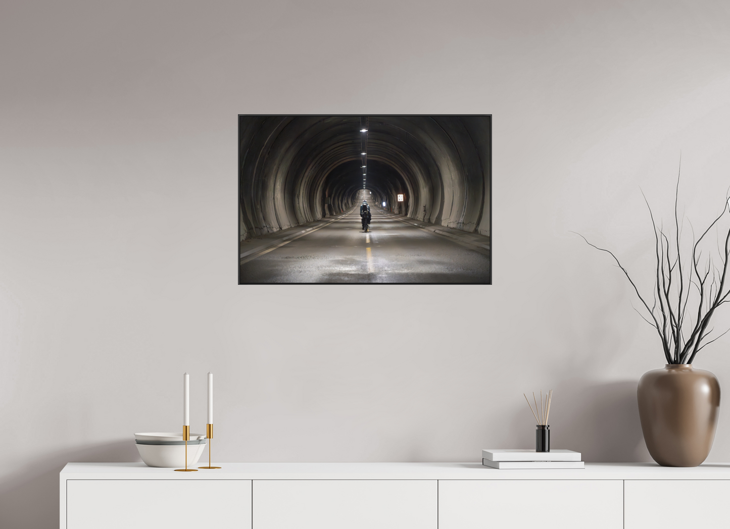 75 x 50 cm, Frame Aluminum Black Acrylic Glass Nordkapptunnelen