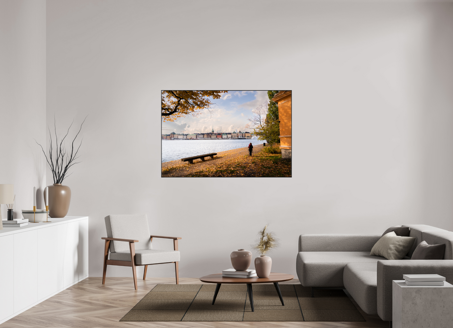 150 x 100 cm, Frame Aluminum Black Acrylic Glass Stockholm Islands