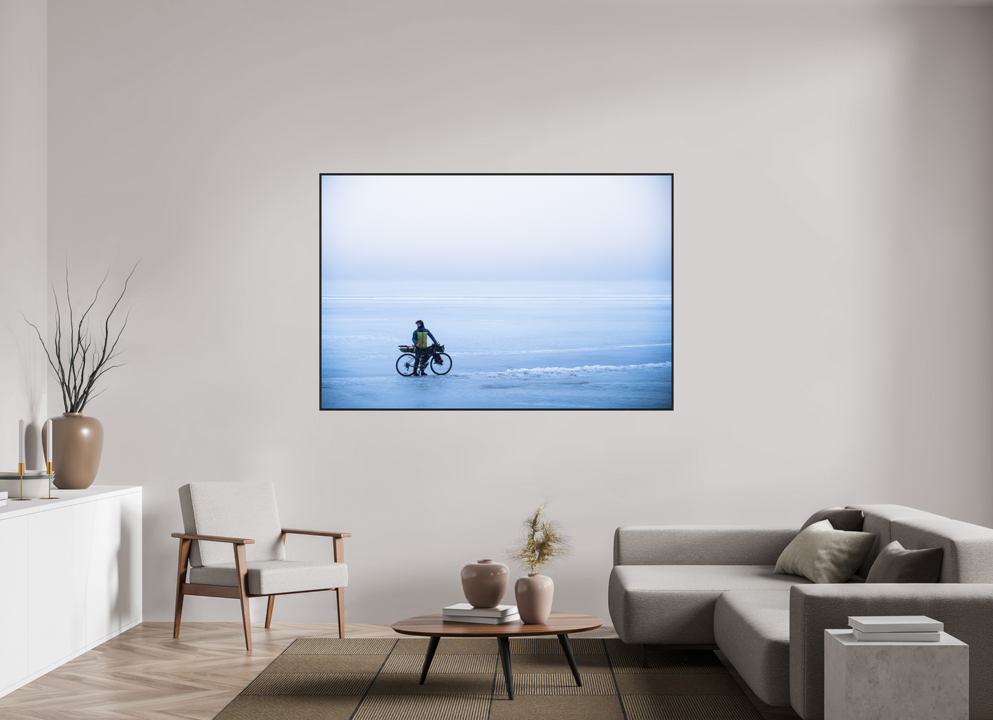 180 x 120 cm, Wooden Frame Black Oak Acrylic Glass Une page blanche