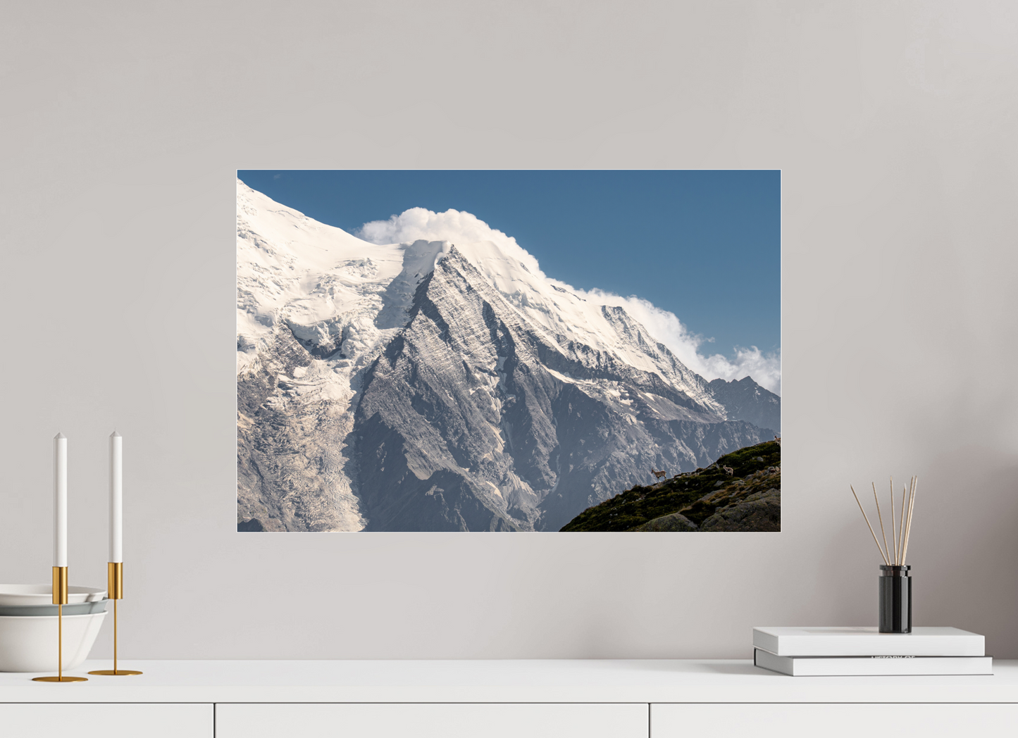 60 x 40 cm, Photo Print Under Acrylic Glass Vue sur Bionnassay