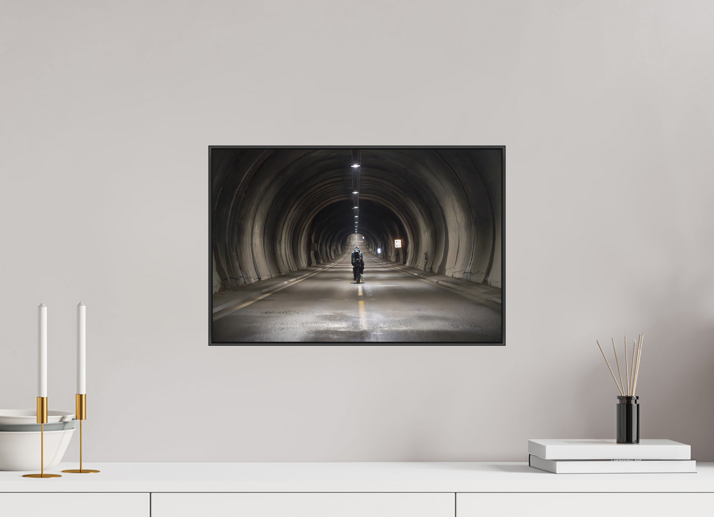 45 x 30 cm, Frame Aluminum Black Acrylic Glass Nordkapptunnelen