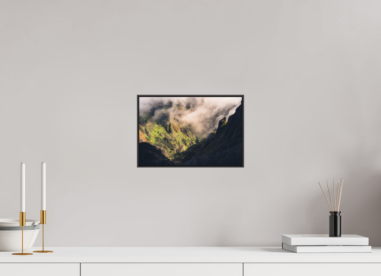 30 x 20 cm, Frame Aluminum Black Acrylic Glass Passo entre Ruivo e Arieiro