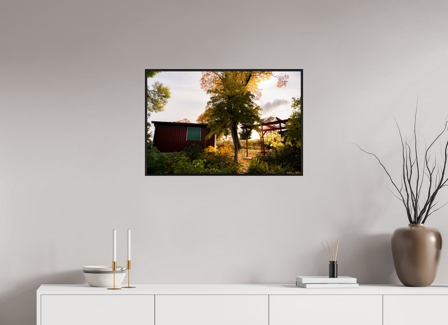 75 x 50 cm, Wooden Frame Black Oak Acrylic Glass Tantolunden parc II